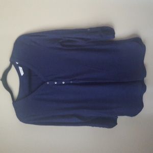 Reitmans Blue V-Neck Top, Size M